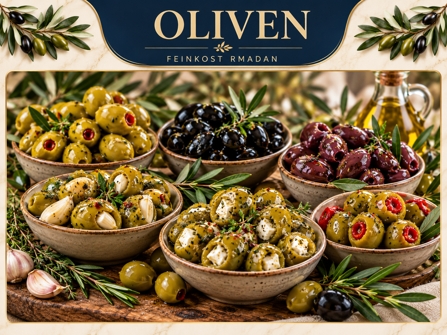 Verschiedene Olivensorten